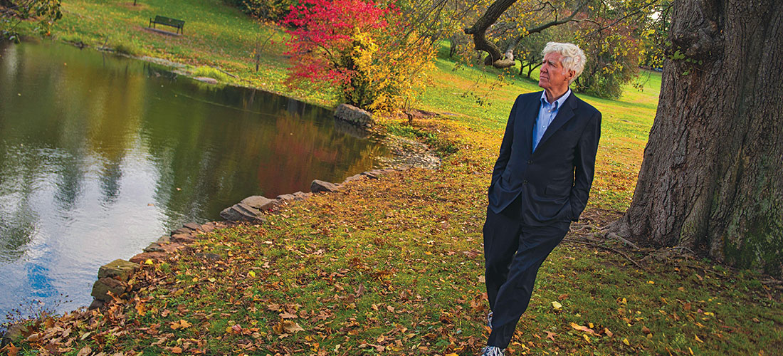 Lester R. Brown walking next to Passion Puddle.